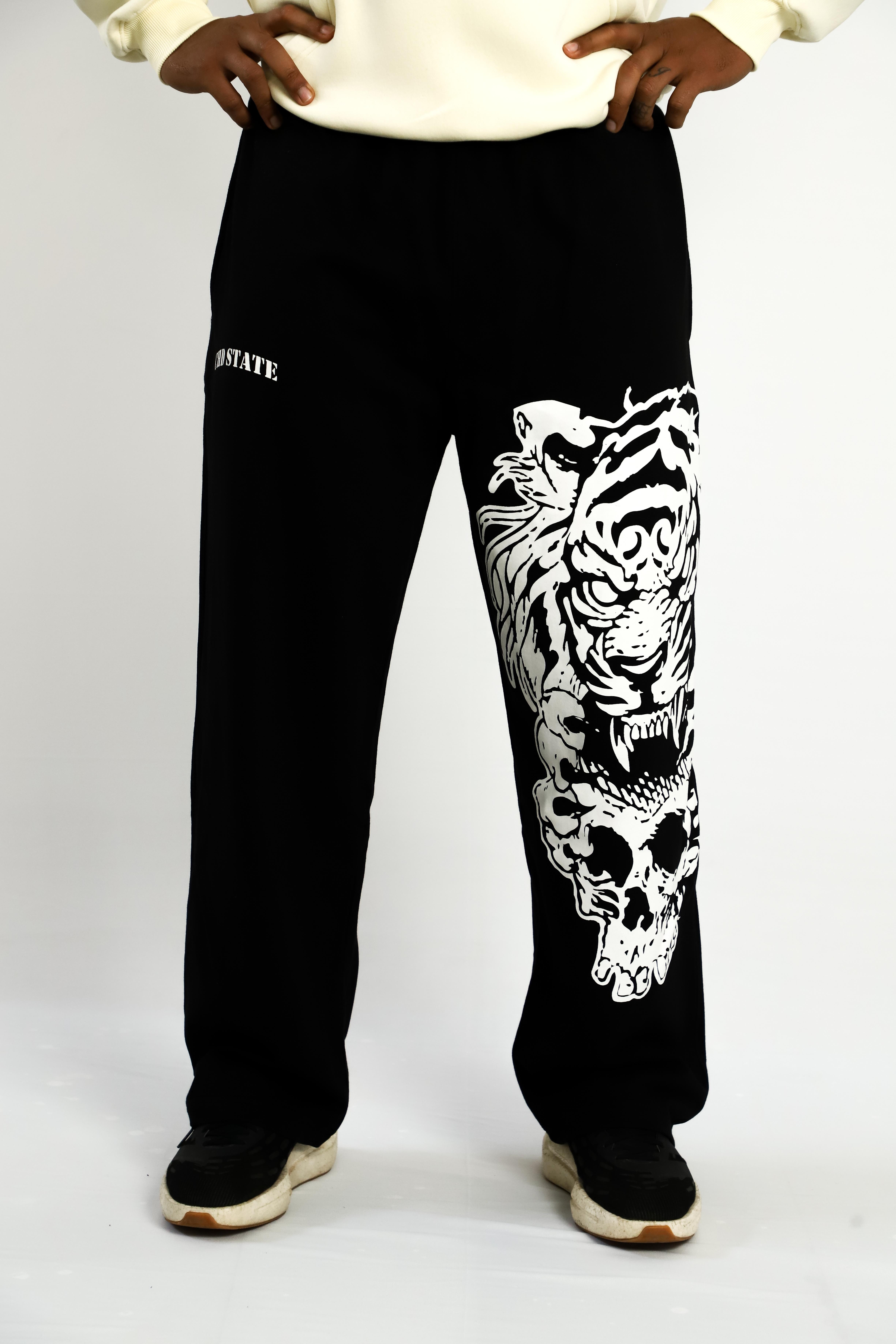 TIGER SKULL WIDE LEG JOGGERS