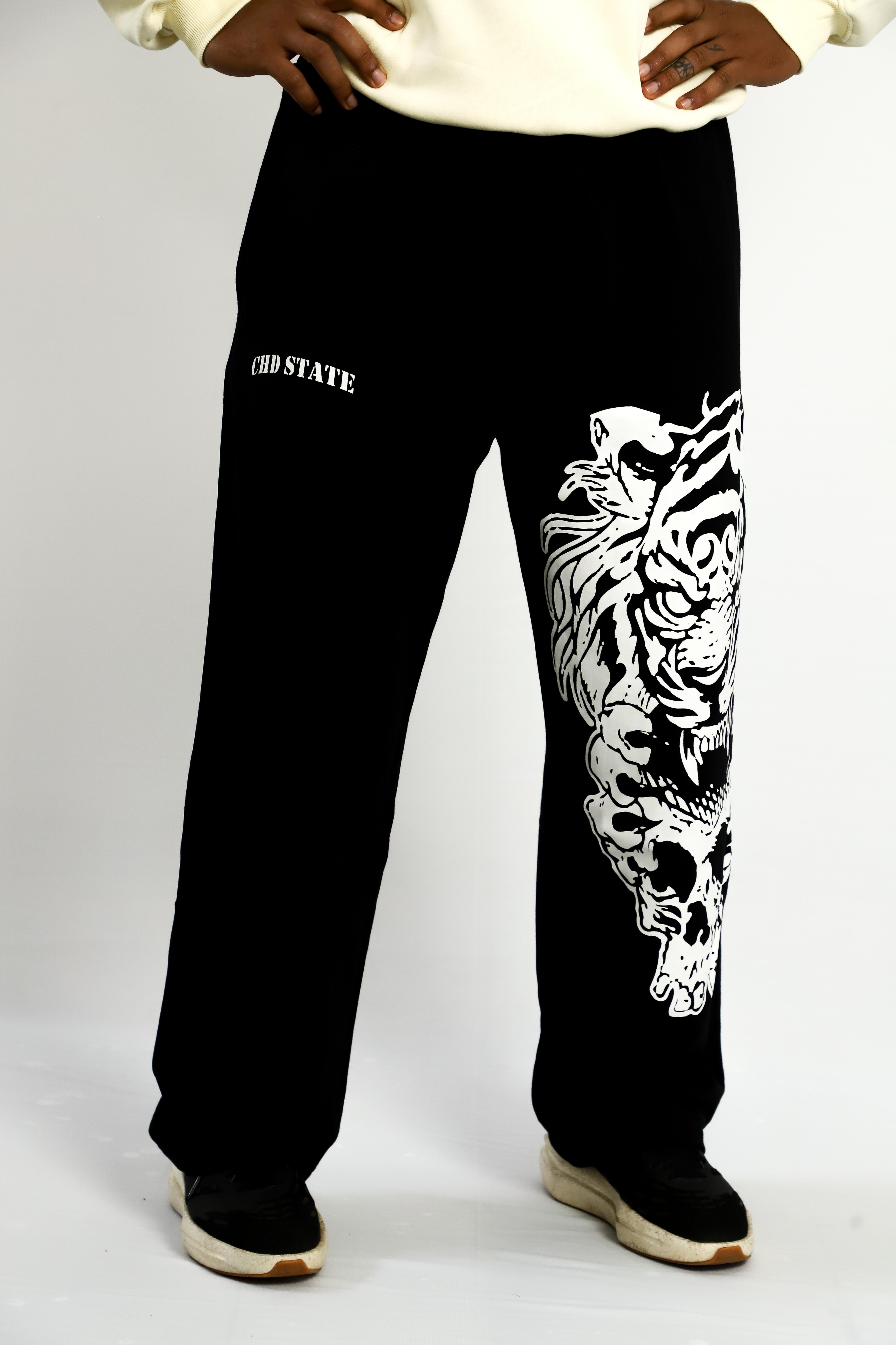 TIGER SKULL WIDE LEG JOGGERS